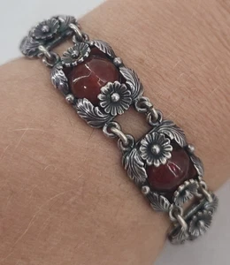 Vintage Niels Erik From Sterling Silver .925 Amber Bracelet Made In Denmark - Picture 1 of 13