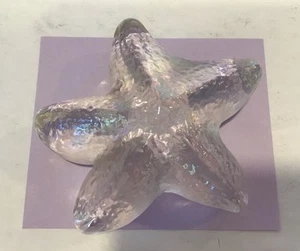 Robert Held Art Glass Starfish Paperweight Clear Iridescent Signed RHAG - Picture 1 of 7