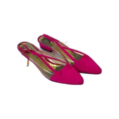 YSL Yves Saint Laurent Pink Fuchsia Low Heels Size 6.5 | Authentic Vintage - Image 1 of 4