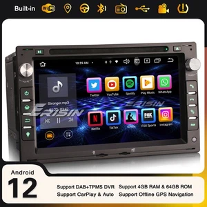 64Go Android 12 Navi CarPlay Autoradio Pour VW Passat Golf MK4 T5 Polo Bora SEAT - Imagen 1 de 24
