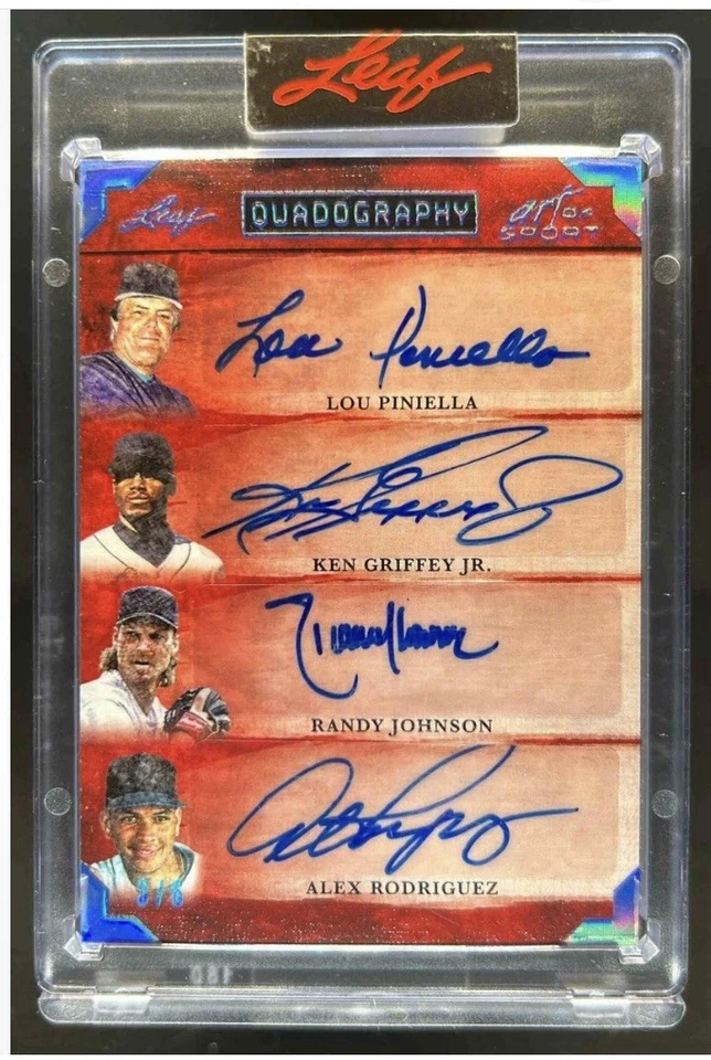 Leaf Art of Sport Quad Auto Seattle Mariners Ken Griffey Jr. Pinella Johnson  - Image 1 of 1