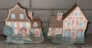 Vintage 1995 Burwood Landhaus Haus Wandbehang Plakette Dekor Set 2 Lot - Bild 1 von 13