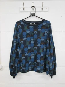 Seasalt Blue Geo Print Laburnum Sweatshirt Top Ladies Size UK 16 BNWT - Picture 1 of 4