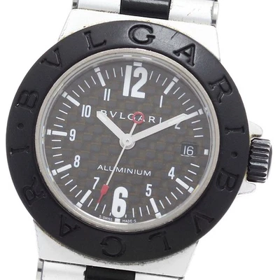 Reloj de cuarzo para dama BVLGARI aluminio AL29TA fecha esfera negra_879605 Foto 1 de 4