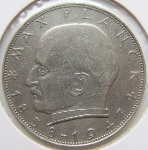 Münze Bundesrepublik Deutschland Max Planck 2 Deutsche Mark 1962 G in Sehr schön - Picture 1 of 2