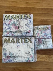 Juego completo de sábanas vintage Martex Westpoint Pepperell completo con volantes florales nuevo - Imagen 1 de 7