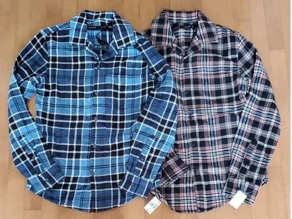 Lot of 2 Mens Edgar + Ash 100% Cotton Plaid Flannel Shirts Size XS X-Small NWT - Image 1 of 1