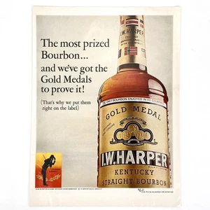 1968 I.W. Anuncio impreso vintage Harper Gold Medal Kentucky Burbon - Imagen 1 de 1