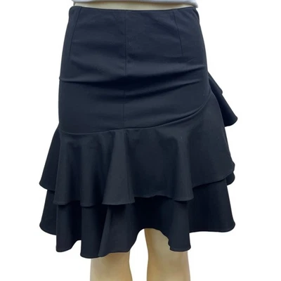 Ralph Lauren Mujer Negro Algodón Volantes Falda Talla 4 Estilo Moderno Elegante Foto 1 de 4