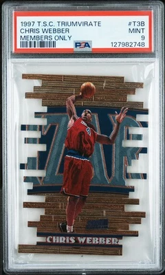 1997 СТАДИОН КЛУБ TRIUMVIRATE T3B КРИС ВЕББЕР ЧЛЕНОВ ТОЛЬКО PSA 9 - Изображение 1 из 2