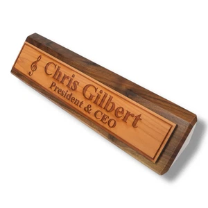 Desk Wedge Name Plate - PERSONALIZED - Treble Clef Music Note - 11 Inches - Picture 1 of 19