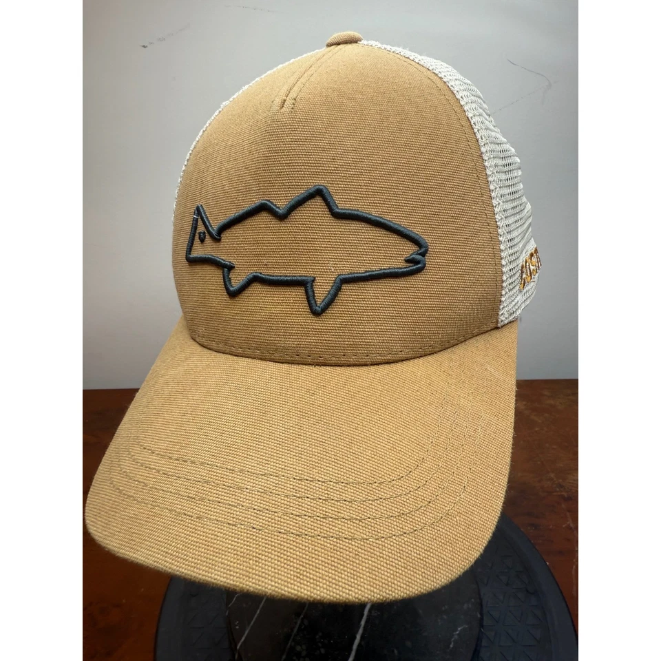 Costa Del Mar Trucker Hat Tan Fish Logo Mesh Back Snapback Fishing - Image 1 of 4
