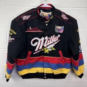 Vintage Rare Nascar Racing Miller Lite Beer Jeff Hamilton Jacket Coat Large - Bild 1 von 22