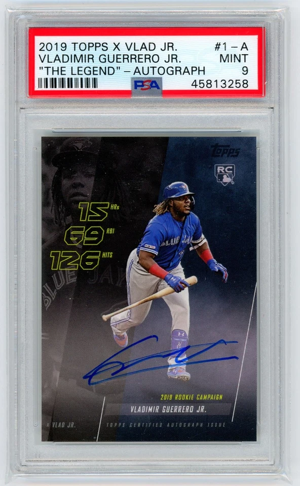 2019 Topps X Vlad Jr. Vladimir Guerrero Jr. RC Auto Blue Jays PSA 9 #1-A - Image 1 of 2