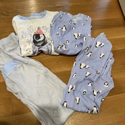 Lot 2 Carter’s Girls Size 14 Carters Penguin Pajamas Blue Snug Fit Cotton - Image 1 of 4