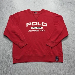 VINTAGE Polo Ralph Lauren Jeans Co Sweatshirt Herren XL rot RL-67 Rundhals 90s - Bild 1 von 9