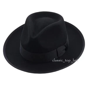 100% Wool Felt Fedora Brown Hat Crushable Water Repellent - Picture 1 of 6