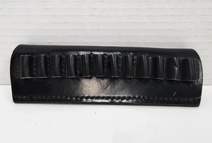 Jay Pee Black Leather 12 Round Cartridge Ammo Belt Slide .38 / .357 Vtg - Picture 1 of 6