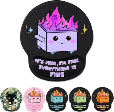 Alfombrilla de ratón ergonómica con soporte para muñeca, lindas y divertidas almohadillas de ratón de gel reposamuñecas, Du Foto 1 de 4