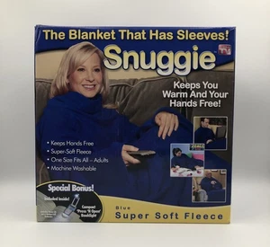 Snuggie Original Decke mit Ärmeln Blau Weich Fleece Größe Erwachsene Neu - Bild 1 von 6