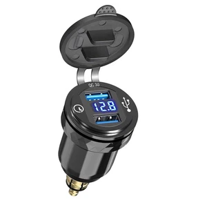Alluminio QC 3.0 Adattatore din a USB per Moto BMW Doppio USB Presa - Foto 1 di 24