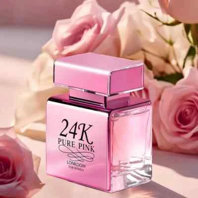 Eau De Parfum Rosa Puro 24K para Mujer - Aroma Floral y Frutal con Top de Manzana Foto 1 de 4