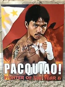 MANNY PACQUIAO SIGNED AUTO BOXING PHOTO FIGHTER OF THE YEAR BUY AUTHENTIC 139 - Picture 1 of 2