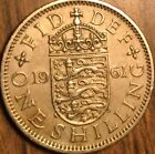 1961 UK GB GREAT BRITAIN ONE SHILLING COIN