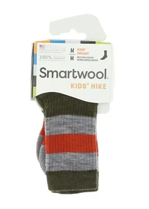 Smartwool Kids' Striped Hike Medium Crew Socks in Loden L143103 Size M - Picture 1 of 2