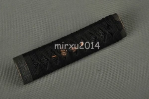 full black Tsuka &handle for Japanese Samurai tanto Swords imitative rayskin - Picture 1 of 3
