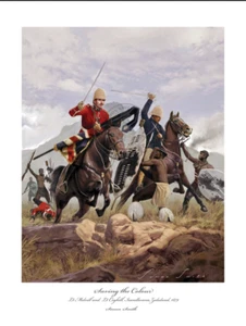 MELVILL COGHILL VC Rorkes Drift - Zulu War Art print Ltd ed Artist signed! - Picture 1 of 5