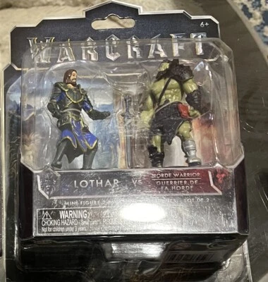 Paquete de 2 minifiguras de la película Warcraft - Lothar vs Horde Warrior - Jakks Pacific 2016 Foto 1 de 2