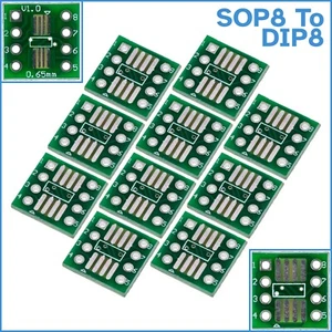 10 piezas adaptador SOP8 a DIP8 IC SO8 SOIC8 TSSOP8 módulo de placa de ruptura convertidor - Imagen 1 de 5