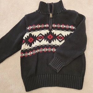Sweater 4T RALPH LAUREN American Living Fair Isle 1/4 Zip Mock Neck JCPENNEY  - Picture 1 of 6