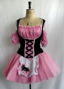 Miss Muffet Gingham Kostüm S/M Tutu Kleid rosa Bein Avenue - Bild 1 von 4