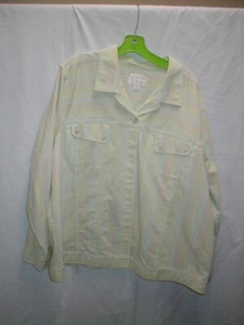 CJ Banks 3X Jacke in Sellerie, Türkis, Weiß, Hellbraun, Lavendel & Lila Streifen - Bild 1 von 1