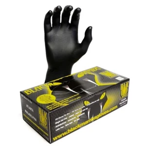 Schwarze Mamba Latex und Nitril Industrie Werkstatt Handschuhe Größe Medium Box mit 100 - Bild 1 von 3