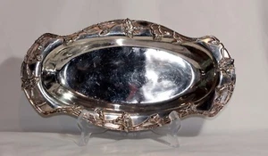 STUNNING FLOWER QUADRUPLE PLATE HARTFORD STERLING CO. SERVING DISH TRAY - Picture 1 of 19