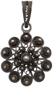 💎 800er Silber Anhänger Jugendstil Filigran Antikschmuck - 3,2 x 2,0 cm / 3,34g - Bild 1 von 3