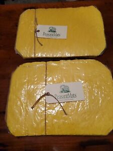 The Original Carnevale Peasant Mats Golden Yellow 2 Sets 12=24 New Sealed 12"x18