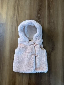 Catherine Malandrino Pink Faux Fur Sleeveless Jacket Vest Girls 24M - Picture 1 of 5
