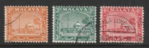 MEZQUITA MALAYA SELANGOR KGVI 1935/41 SG70/SG71 Y SG74 BUENA/BUENA USADA - Imagen 1 de 2