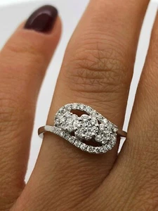 18CT WHITE GOLD 0.49CT DIAMONDS TRILOGY FANCY LADY RING *GOY911 - Picture 1 of 10