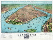 4457.New York Island.Manhattan.Rogers & Peet.POSTER.decor Home Office art