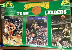 Seattle Sonics Team Leaders 1994 Original Full Sized Payton Kemp - Picture 1 of 1