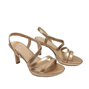 Naturalizer Brenta Sandals Womens 6.5 Bronze Pearl Metallic Strappy Dress Heels - Picture 1 of 5