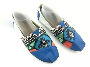 TOMS Custom Hand Painted Unique Azteca Design Shoes Men's 9.5 / Women's 11 $180 - Picture 1 of 10