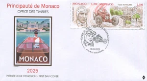 Monaco 2025 First Day Cover LEGENDARY FORMULA 1 DRIVERS -TAZIO NUVOLARI MNH - Picture 1 of 1