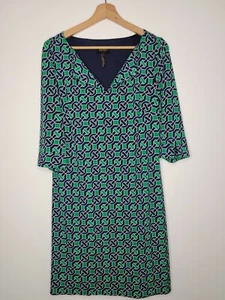 Laundry by Shelli Segal Women Green Blue Geometric Print 3/4 Sleeves Size Small - Picture 1 of 7