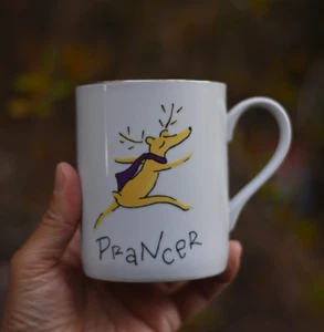 PotteryBarn Santa ReinDeer Porcelain Coffee Mugs  coffee mugs cups  Set Of 4 - Picture 1 of 6